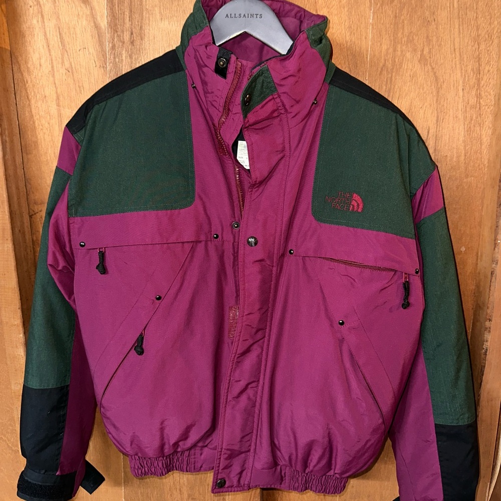 Vintage North Face Extreme Men's Purple and Green Jacket
